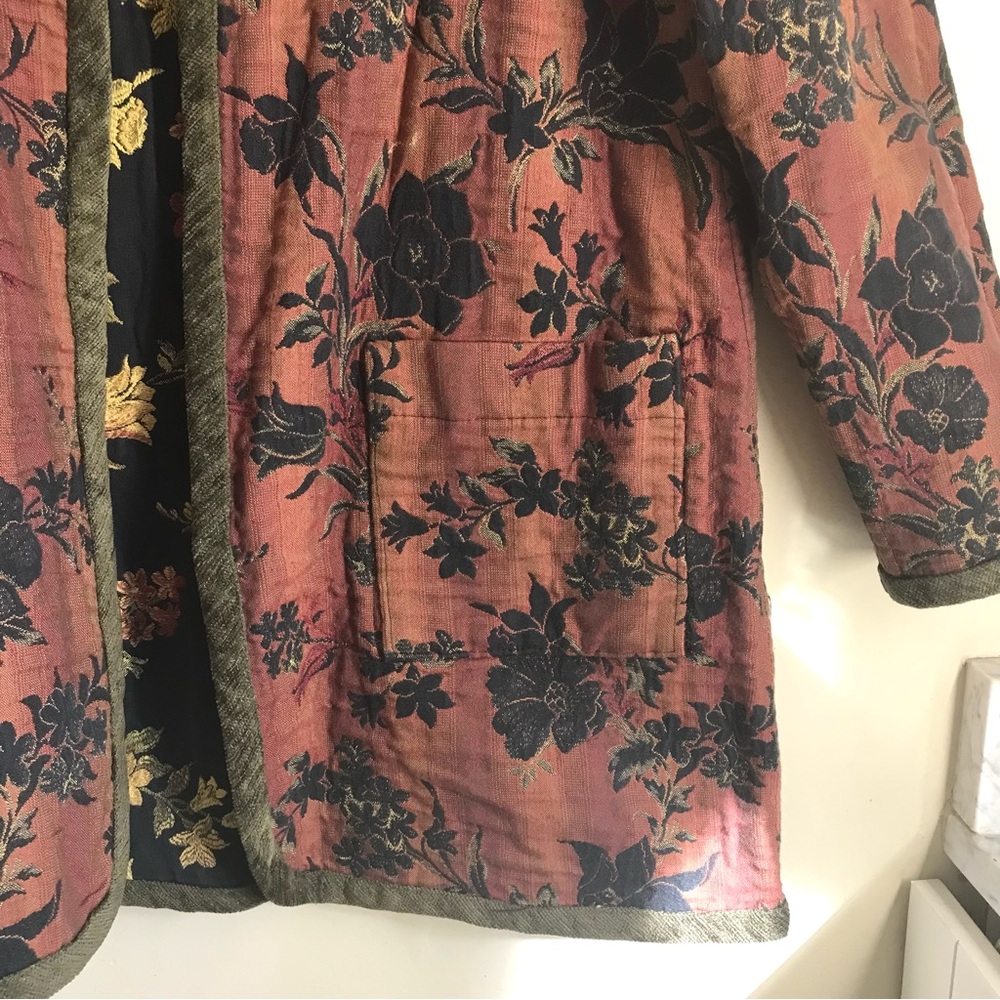 Vintage Vindago Design Floral Tapestry Reversible Art to Wear Kimono Jacket - Picture 8 of 12